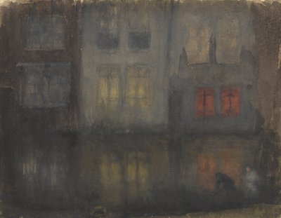 Nocturne: Black and Red—Back Canal, Holland by James Abbott McNeill Whistler